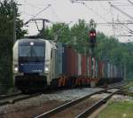  Am 18.08.2010 in Kfering war 1216 950 Wiener Lokalbahn mit Gterzug.