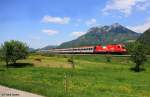 BB 1216 012-5   www.bahn.com/it  vor DB-BB EC 89 Mnchen - Verona, KBS 950 Mnchen - Kufstein, fotografiert bei Brannenburg am 14.05.2012