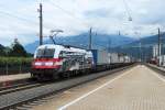 ‎1216 020, samt RoLa 53333 von Wrgl unterwegs ri Brenner, festgehalten worde das Gespann in Fritzens-Wattens, nachgeschoben wurder der Zug von der 1044 117; am 07.07.2012