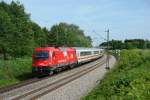 1216 014 mit EC 85 am 29.05.2011 unterwegs bei Gutmart.