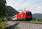 ÖBB Taurus 1216.147 am 24.5.2011 bei Lok mit EC Richtung Lubljana.