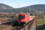 1216 013 mit Schlirenwagen Villach Draubrücke 19.03.2009