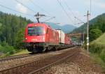 1216 014 mit einer Rola nach Brennersee am 26.06.2010 bei Wolf am Brenner.