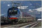 Teleaufnahme der 1216 019  Achensee Schifffahrt , welche mit einem railjet von Wien Hbf nach Villach unterwegs war.