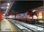 EU-Taurus 1216 226 fhrt mit EC 156 von Zagreb nach Wien. 
Bruck an der Mur 5.1.2008