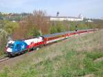 Die Tschechienlok 1216 226 war am 28.04.2008  wieder einmal eingeteilt um den  EC 101  Joze Plecnik  durchs Land zu bringen.