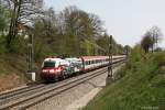 1216 020 mit EC 88 am 26.04.2013 bei Ostermnchen.