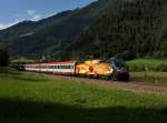 Die 1216 019 mit einem Brenner EC am 31.08.2013 unterwegs bei Mules.