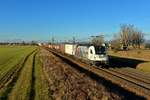 1216 955 mit einem KLV am 14.01.2016 bei Plattling. 