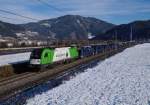 Die 1216 954  Hödlmayr  war am 18.12.2011 mit dem  Puch G Autozug  48988 von Graz nach Bremverhaven unterwegs und wurde von mir in Foirach fotografiert.