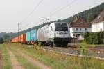 1216 955-5 mit Containerzug in Fahrtrichtung Norden.