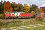 1293 051 von ÖBB vor einem Railjet am 21.10.2025 bei Zorneding.