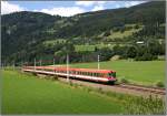 E-Triebwagen 4010 mit Steuerwagen 6010 006 voran fhrt mit IC 517  Karl Bhm  von Selzthal nach Graz.
Trieben 19.07.2008