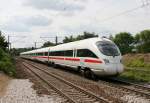 BB 4011 091 als ICE 1746 (Dresden Hbf–Eisenach) am 15.08.2013 in Apolda, aufgenommen vom Ende des Hausbahnsteigs