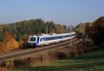 Nachschuss vom 4020.228 als R 2959 an der herbstlichen Steinbauerwiese in Eichberg.