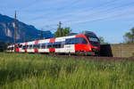 4024 033-5 auf der Fahrt von Bregenz nach Dornbirn. Kurve Schwarzach am 8.6.17