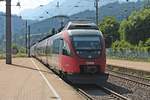 Am 02.07.2018 fuhr ÖBB 4024 060-8 zusammen mit ÖBB 4024 074-9 als REX (Brenner/Brennero - Kuftsein) durch den Bahnhof von Fritzens-Wattens in Richtung Wörgl.