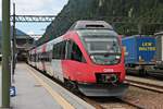 Ausfahrt von ÖBB 4024 057-4 am 04.07.2018 als REX (Brenner/Brennero - Kufstein) aus dem Startbahnhof in Richtung Inntal.