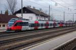 Und gleich noch eine Doppeltraktion, diesmal von Triebwagen der BR 4024, welche man so uerst selten auf der Relation Kufstein - Innsbruck sieht.