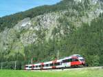 Ein Talent auf der Montafonerbahn mit einem Zug Schruns - Lindau, am 23/08/09.