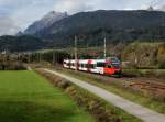 Der 4024 020 als R nach Kufstein am 03.11.2012 unterwegs bei Terfens.