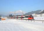 4024 060 und ein weiterer 4024 bei einer Sonderfahrt zum Hahnenkammrennen in Kitzbhel am 26.01.2013 bei Fieberbrunn.