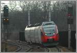 Triebwagen der Reihe 4024 als RSB 9 von Wien Sd ber Floridsdorf nach Wiener Neustadt am 28.1.2007 bei der Durchfahrt der Haltestelle Praterkai.