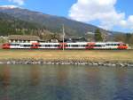 Ein 4024 als R 4863 (Lienz - Spittal-Millstättersee) am 14.3.2015 beim Halt in Berg im Drautal.