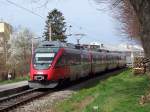 4024 065-5 als S7 Wien Floridsdorf - Wolfsthal am 18.03.2007 in Hainburg Ungartor, auf der S7 fahren Triebzge BR 4020 und 4024.