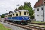 Triebwagen 4042.01 im Bahnhof Übelbach während der 100-Jahr-Feier der Strecke Peggau-Übelbach, 04.08.2019 