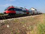 4124 004-5 als S60(26023)kurz vor dem Zielbahnhof Bruck/L, und die Schnecke am Grashalm; 180801