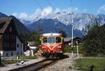 ET 10.103/04 fährt im August 1982 in den Bahnhof Schruns ein