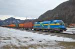 1116 029  EM-Schweden  war am 16.01.2008   mit einem Containerzug in St.Pankraz zu sehen.