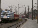 1116 003  Frankreich  wurde nach mehrwchigem Verharren in den Umlaufplnen Wien Sdbahnhof/Ostseite - Gyr von eine weitere EM-Lok, 1116 007  Griechenland , abgelst.(14.3.2008)