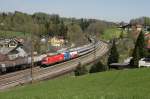 Am 27.04.08 zog die 1216 226  EM Tschechien  mit der 1116 033 den EC 162  Transalpin , leider war sie die zweite Lok.