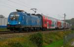 1116 080 vor R 2211  Thayatal  von Retz nach Payerbach-Reichenau am 26.10.2008 kurz vor Leobendorf-Burg Kreuzenstein.