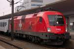 Die  Schweiz  1116 075-1 nach einer weiteren Runde  Linz - Passau - Linz  am 10.11.2008 .