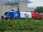 Die 1116 003-3 *EM-Frankreich* wartet im Depot Buchs SG auf ihren Gegenzug.