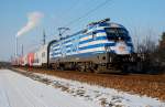 1116 007 vor R 2245 UITP Vienna 2009 nach Payerbach-Reichenau kurz vor Stockerau am 09.01.2009.