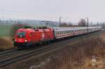 1116 075 (EM - Schweiz) mit IC 2082 bei Hattenhofen (02.01.2009)