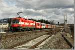 EM-Lok 1116 005 fhrt mit EC 531   Stadttheater Klagenfurt   von Villach nach Wien Sd.
Zeltweg 7.2.2009