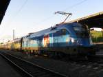 1116 080-1 mit EC 112 von Klagenfurt Hbf nach Frankfurt(Main)Hbf.Am 19.04.09 beim Halt in Bensheim.