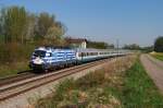 1116 007 (EM - Griechenland) mit EC 85 vor Grokarolinenfeld (21.04.2009)