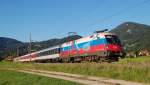 Auf dem Weg von Linz nach Graz ist am 27.07.2009  die 1116 084  EM-Russland  mit dem IC 601  in Micheldorf durchgefahren.