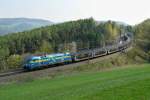 1116 029  EM-Schweden  mit einem leeren Autozug am 16.04.2009 unterwegs bei Eichberg.