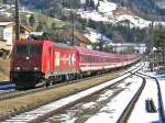 185 587 mit Turnuszug 13489 von Hamburg Altona nach Bludenz in Braz am 26.02.2011    Lg