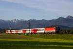 1144 036-1 ebenfalls mit der morgendlichen CityShuttle Garnitur, jedoch Lok voraus gen Lindau/Bregenz.