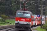 1144 093 verlsst Bahnsteig 1 in Leogang-Steinberge am 19.08.2013
