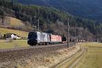 1116 158, 1144 063 und 1116 025 mit einem Güterzug bei Stuben (Strecke Villach-Spittal).