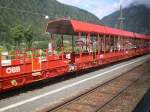 Saadkms-q - Autotransportwagen der Autoschluse Tauernbahn am 30.06.2007 in Mallnitz-Obervellach